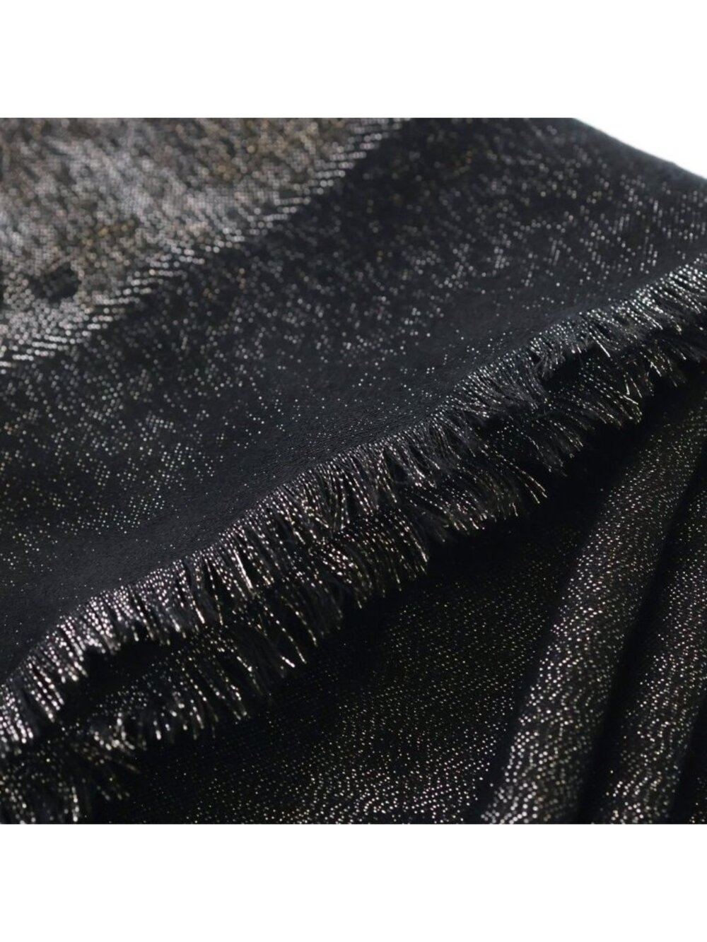Gucci GG Lame Jacquard Shawl Monogram Scarf Black - Picture 6 of 6